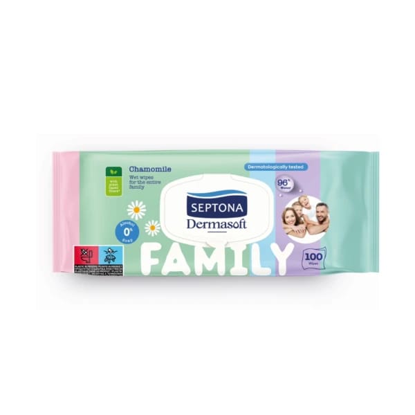 مناديل مبللة Septona Dermasoft Family 100Pcs