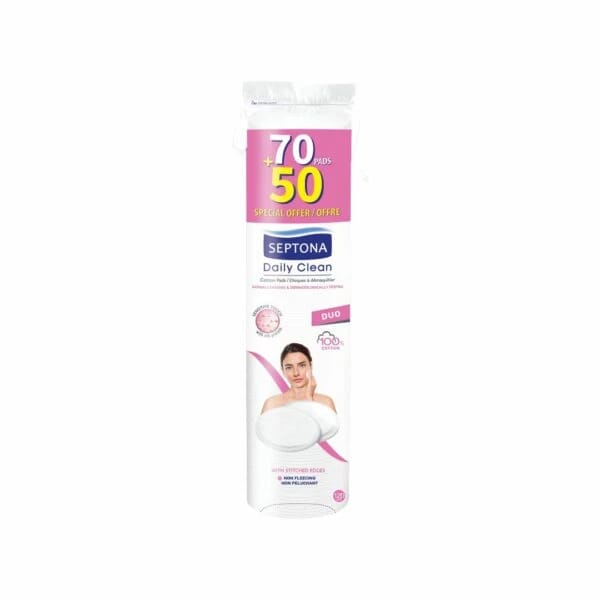 Septona Duo Round Cotton Pads 70+50Pcs