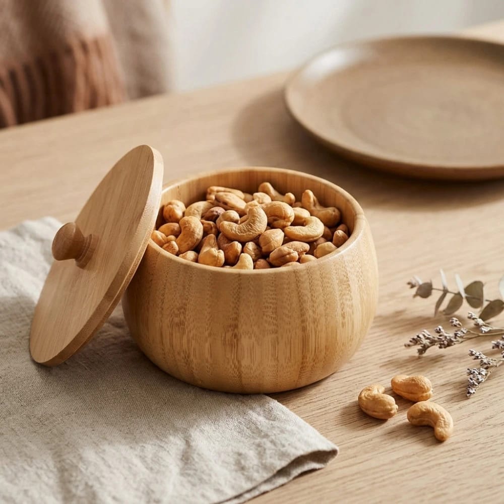 صينية تقديم خشبية مع غطاء