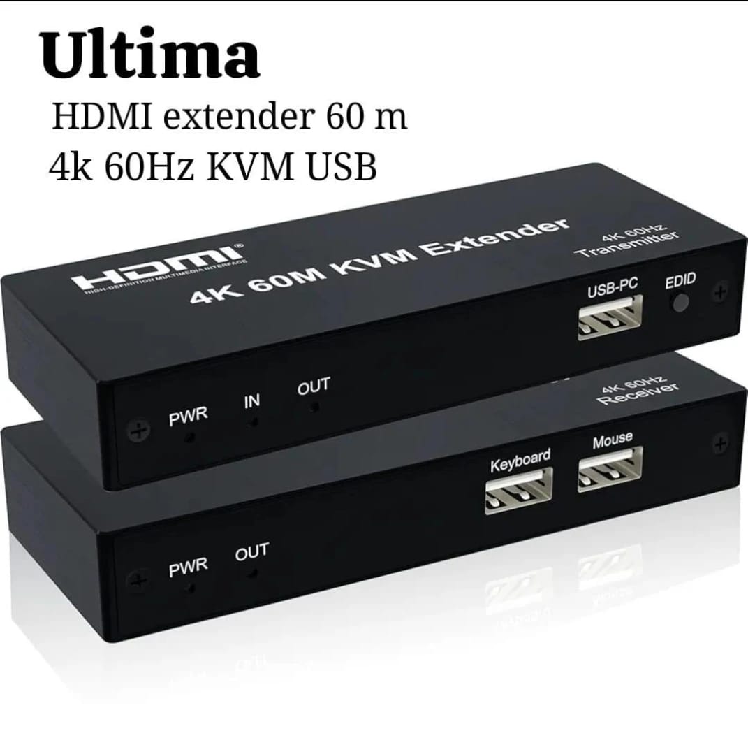 موسع HDMI KVM 60 م عبر Cat6، دعم 1080p