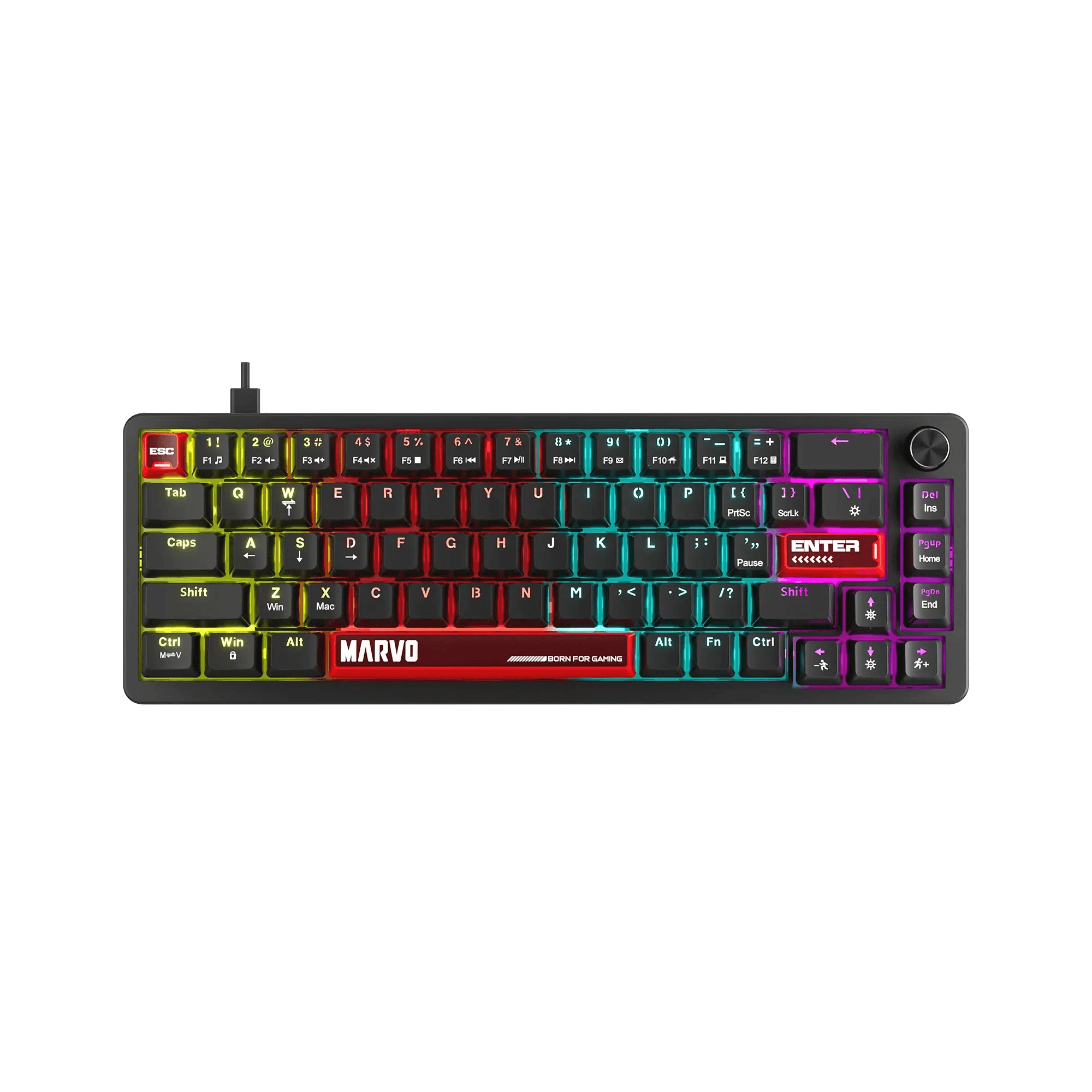 لوحة مفاتيح الألعاب الميكانيكية MARVO Arma 67 KG935 بإضاءة RGB