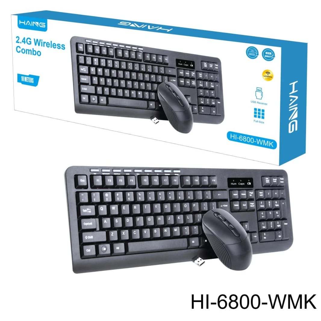 HAING HI-6800-WMK طقم لوحة مفاتيح وماوس لاسلكي 2.4G