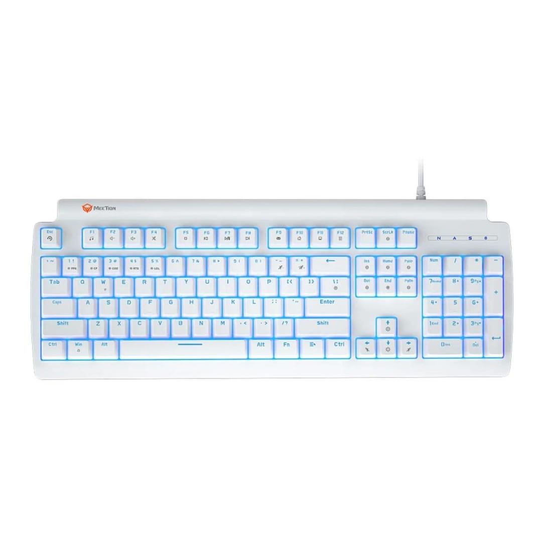 Meetion MT-MK600 Blue Switch Olly Go Mechanical Gaming Keyboard - White