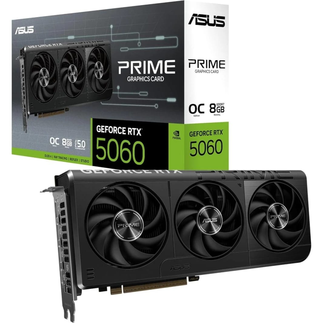 بطاقة الرسوميات ASUS PRIME GeForce RTX 5060 OC Edition 8GB GDDR7