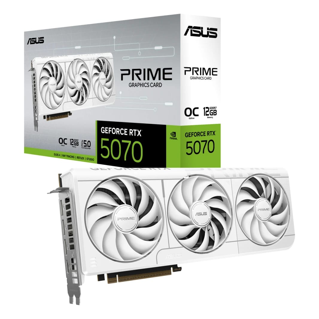 ASUS PRIME Gaming GeForce RTX 5070 White OC Edition 12GB GDDR7 - Graph