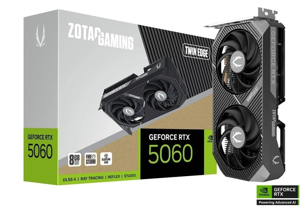 كارت الشاشة ZOTAC GAMING GeForce RTX 5060 Twin Edge OC 8GB GDDR7