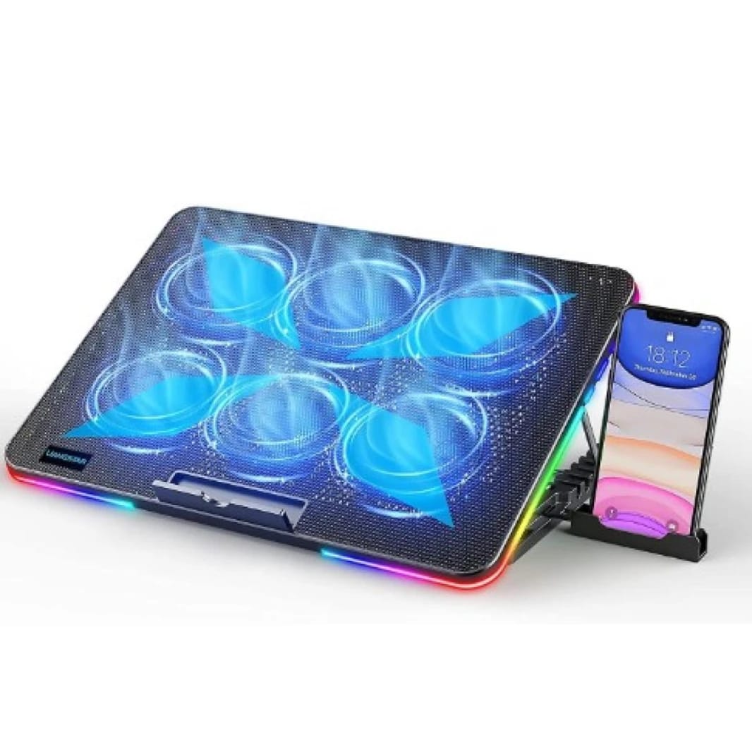 X8 RGB Gaming Cooling Pad with 6 Fans (12" to 17")