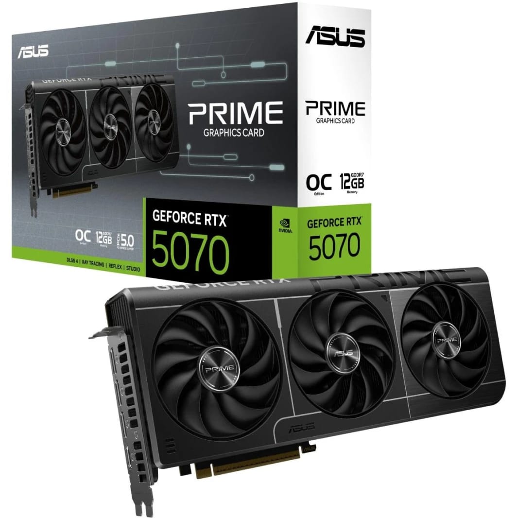 ASUS PRIME RTX 5070 OC بطاقة الرسومات 12GB GDDR7 إصدار الألعاب