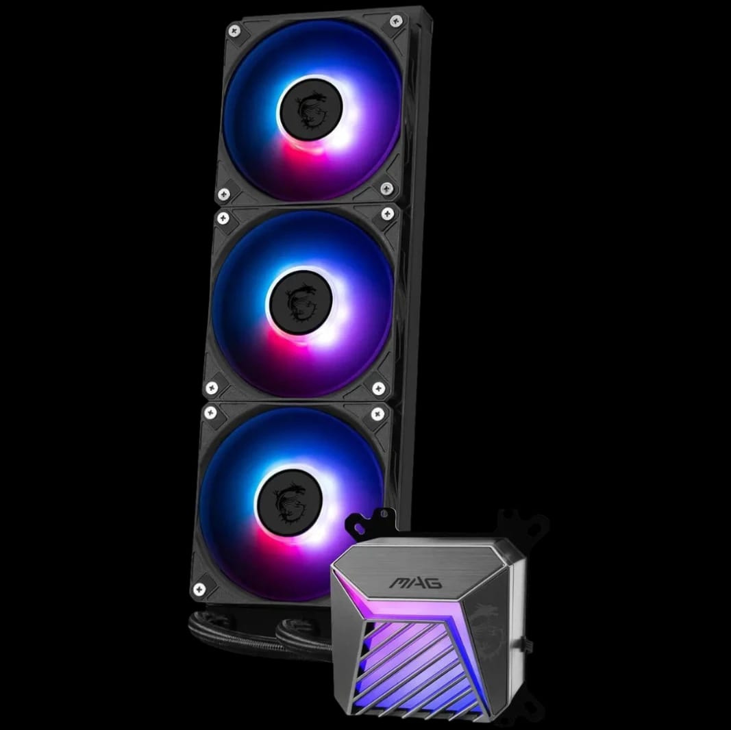 MSI MAG Coreliquid A15 360 Black- AIO ARGB Liquid Cooling - 360mm Radiator - Triple 120mm ARGB PWM Fans - EZ Connect - Uni Bracket - LGA 1700/1851/AM5/AM4 Compatible