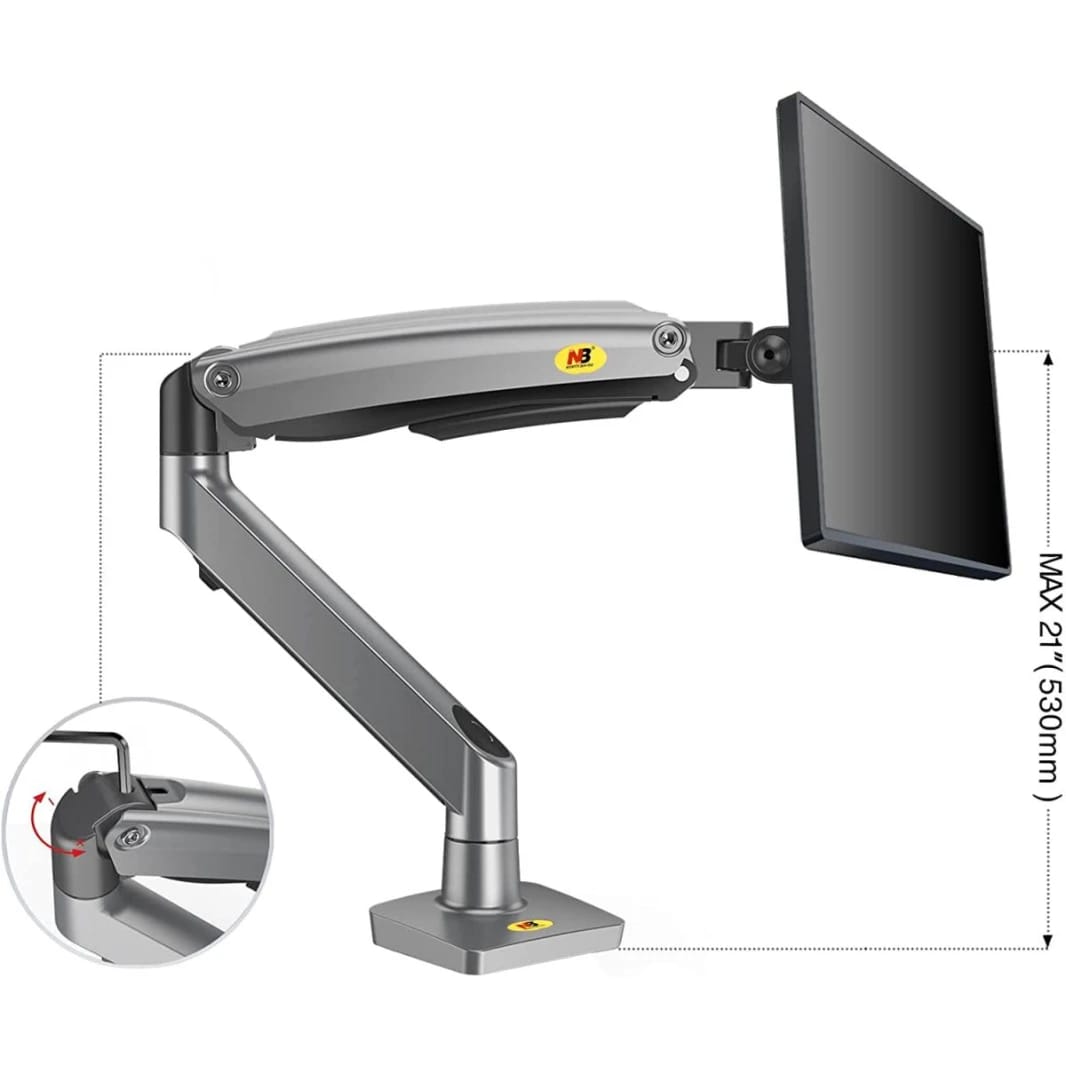حامل مكتب متحرك بالكامل نابض للغاز نورث بايو G70 22"-35"