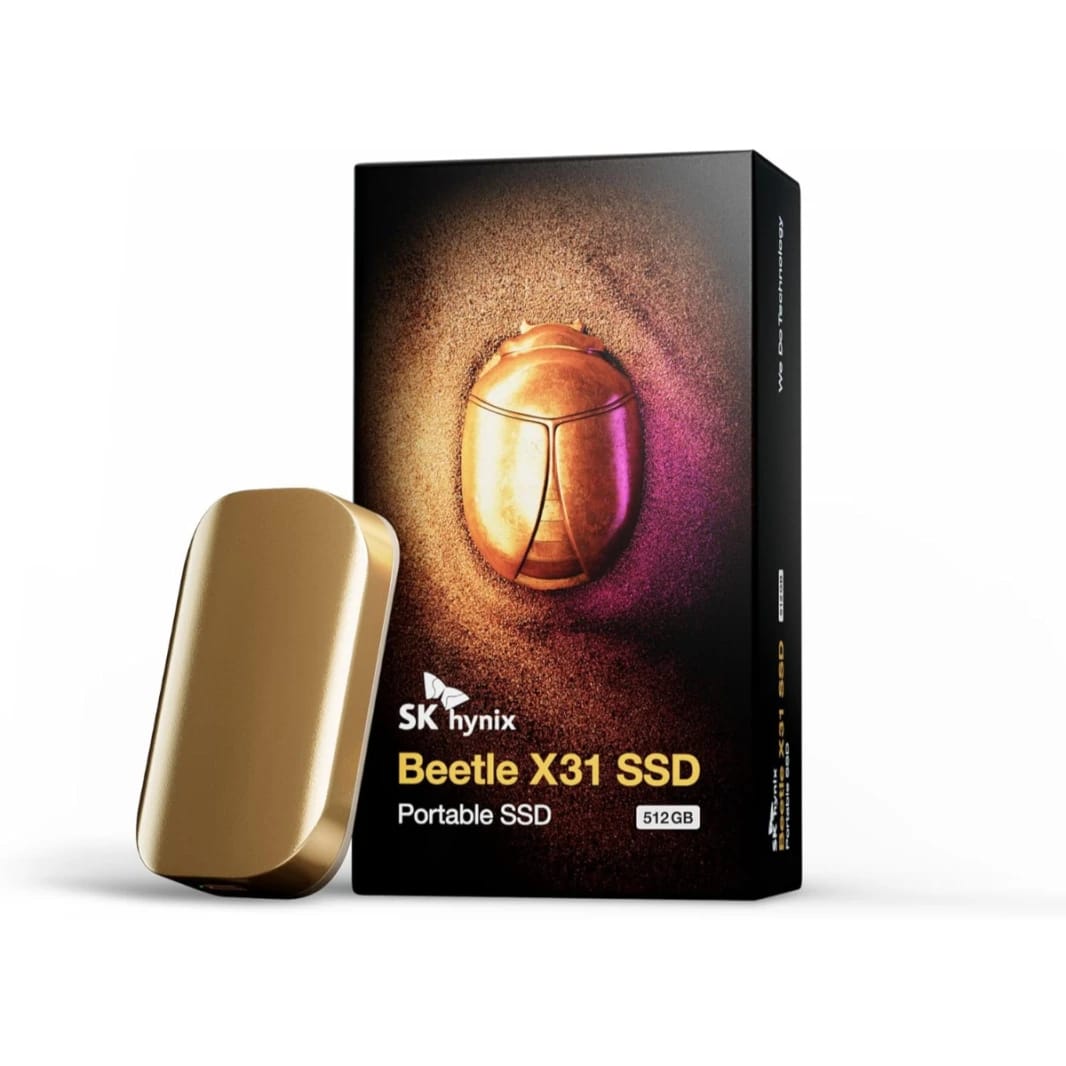 SK hynix Beetle X31 محرك أقراص SSD محمول بسعة 1 تيرابايت مع DRAM، سرعات تصل إلى 1050 ميجابايت/ثانية، USB 3.2 Gen2، متوافق مع أجهزة الكمبيوتر، ماك، اللاب توب، PS5