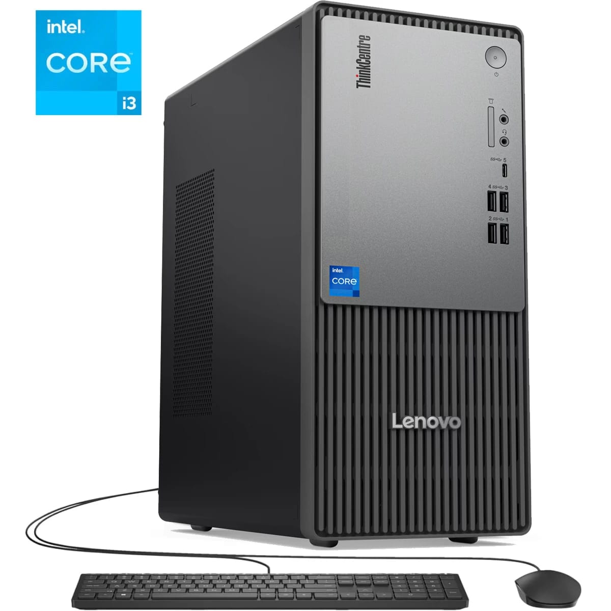 Lenovo NEW ThinkCentre NEO 50t Gen 5 (2024) Tower Desktop 14GEN Intel Core i3 4-Cores w/ Wireless & Bluetooth - Black