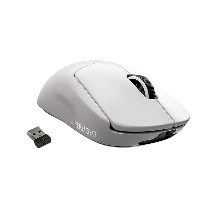 Logitech G PRO X Superlight 2 Wireless Gaming Mouse, 60g Pro-Grade with 5 Programmable Buttons, 44k DPI Sensor, 8kHz Report Rate, USB-C Charging for PC/Mac – White