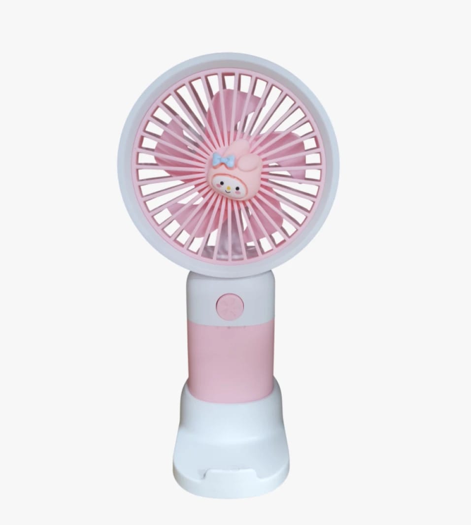 Stylish Portable Fan in Pink with Cartoon Design for Kids and Adults for Everyday Personal Use