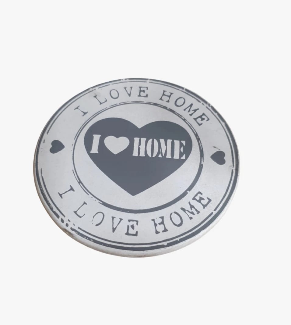 Elegant Decorative Wall Plaque with 'I Love Home' Design for Fans of Simple Decor and Modern Elegance.
