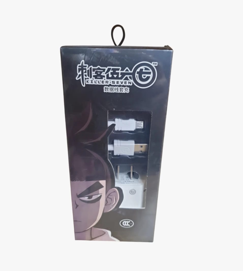 Killer Seven Data Cable and Charger Set with Unique Design for Modern Cartoon Character Lovers, Perfect for Daily Use