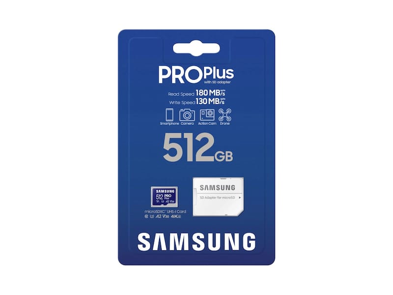 Samsung PRO Plus microSD Memory Card + Adapter, 512GB