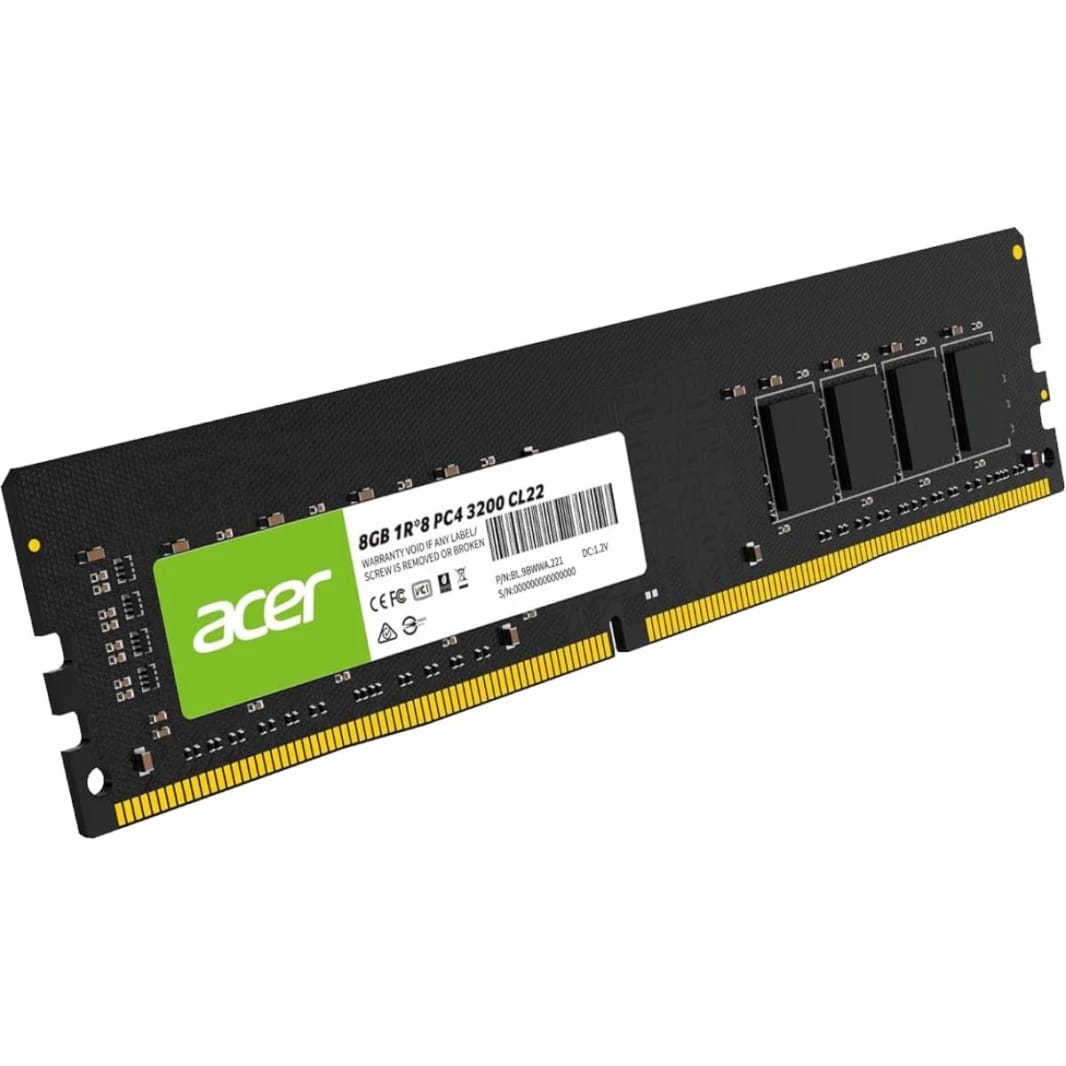 Acer DRAM DDR4 Memory UD100 U-DIMM for Desktops 3200MHz 8GB 1R8 BL.9BWWA.222