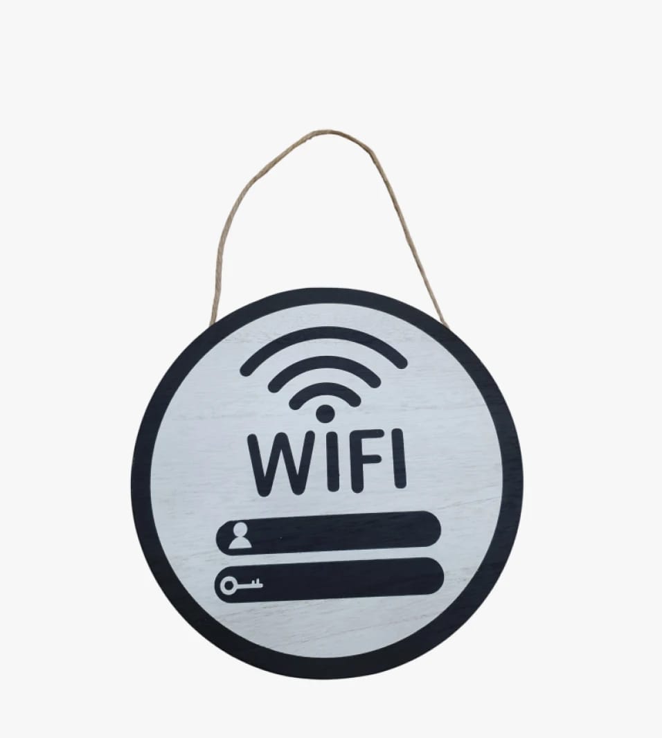 P-TECH WiFi Wall Hanging Sign with Stylish Circular Design for Home, Café, and Modern Customers
