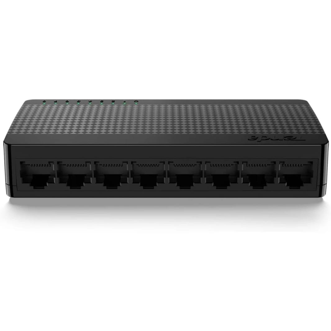 Tenda SG108M Switch, 8x Ethernet Ports, IEEE802.3 u/x /ab Network Standards, 16Gbps Switch Capacity, 11.9Mpps Forwarding Rate, Plug-and-Play, Black | SG108M