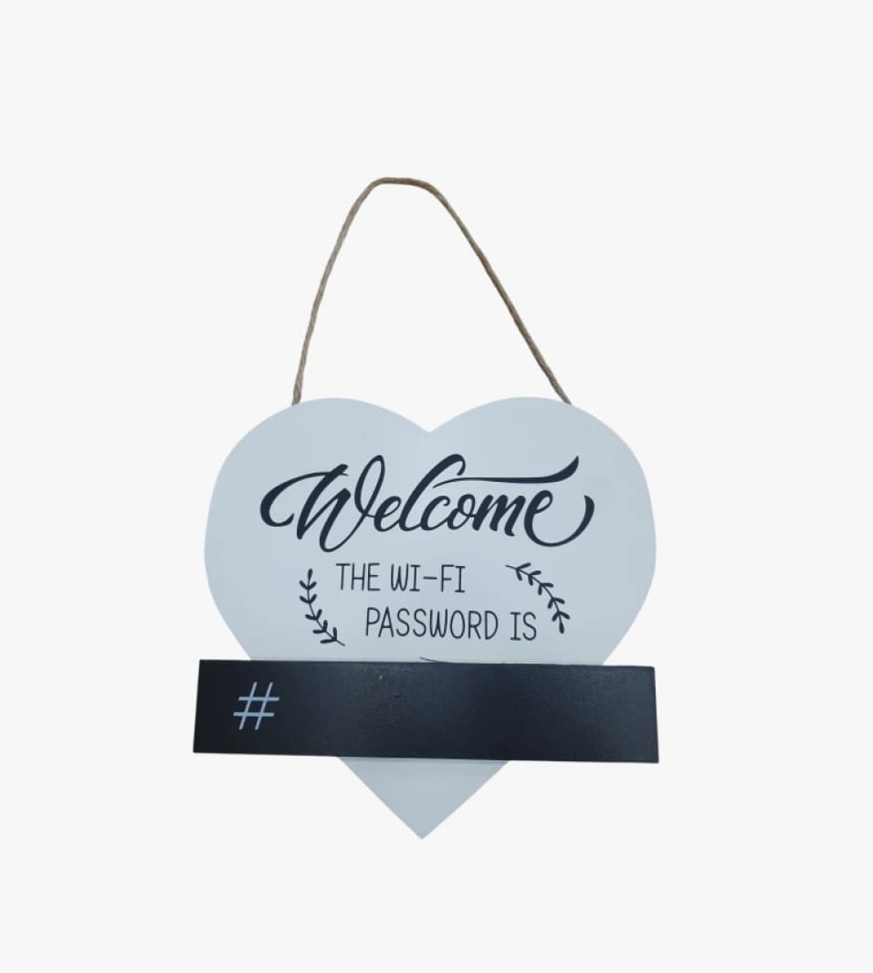 Decorative Heart Wooden Wi-Fi Password Welcome Sign by Decoration Home for Stylish Homes and Esteemed Guests