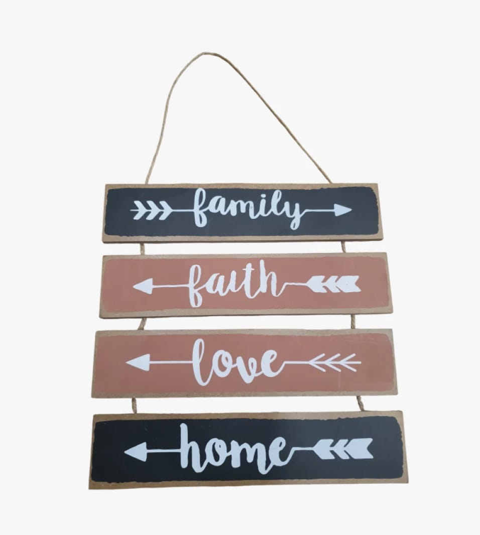 Stylish Wall Decor Sign with Quotes like Family, Faith, Love, and Home, Modern Design for Your Cozy Home