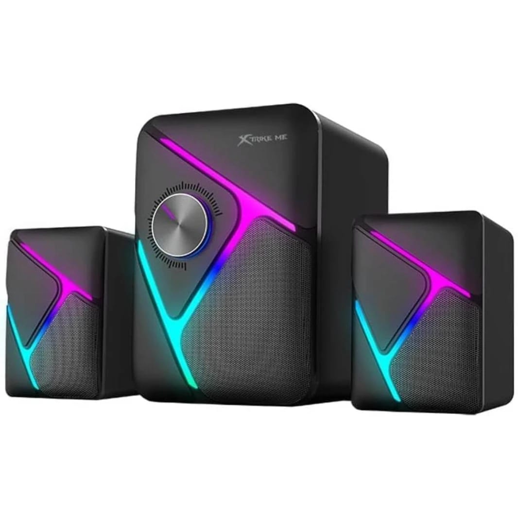 XTRIKE ME SK610 2.1 Stereo Wired Gaming Speakers with Subwoofer, RGB Lights Stereo Bass 11W