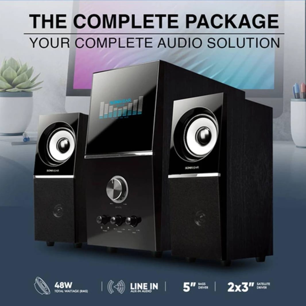 SonicGear EVO5 Pro BTMI 2.1 Audio System 48W RMS with Bluetooth, FM Radio, USB & SD Card