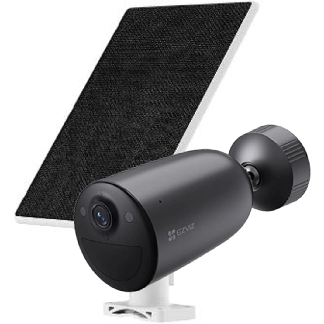 EZVIZ EB3 4G + Solar Panel Security Camera, 2K Resolution, Two-Way Talk, Active Defense with Siren & Strobe Light, 4G Network Connectivity, 5200mAh Battery, Black