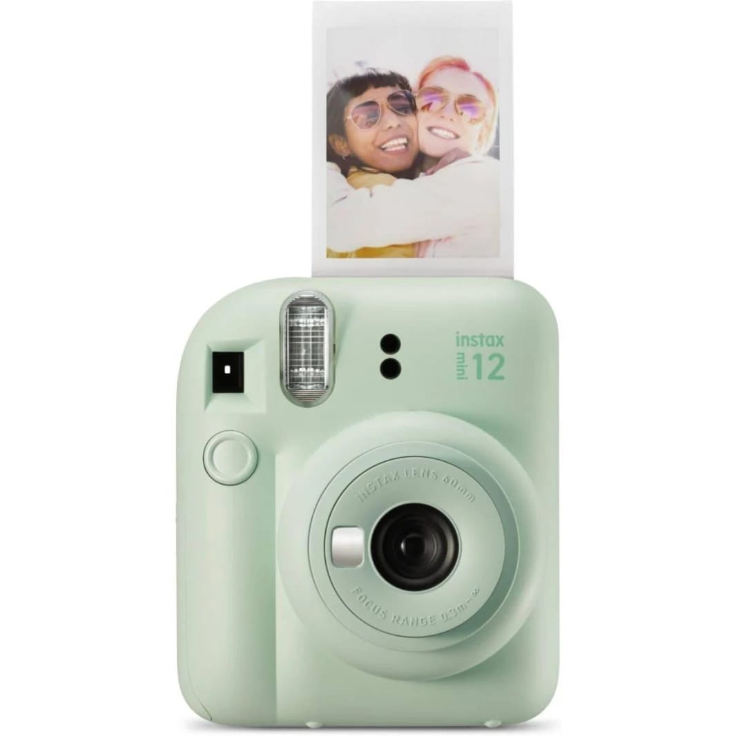 Fujifilm Instax Mini 12 Instant Camera - Mint Green with Selfie Mirror & Macro Mode
