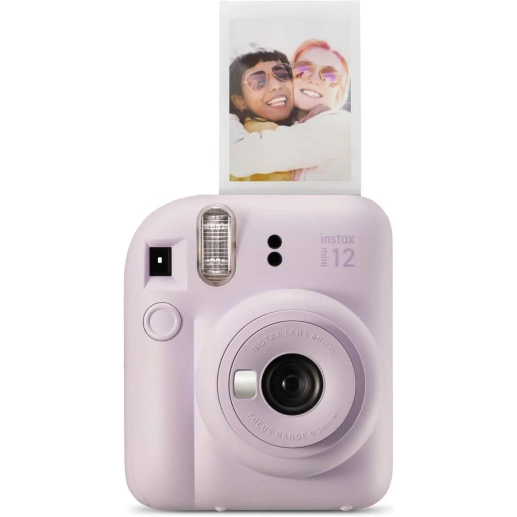 Fujifilm Instax Mini 12 Instant Camera - Lilac Purple | Built-in Selfie Mirror & Macro Mode, Automatic Exposure, High-Performance Flash, Twist-to-Power Lens, 0.3m to Infinity Range, Parallax Correction, Uses Instax Mini Film