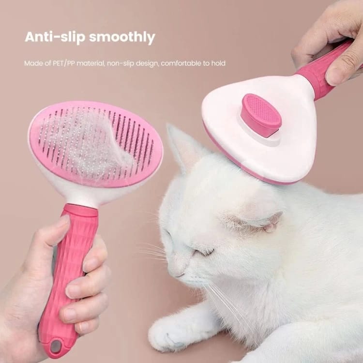 Cat Comb with Self-Cleaning Button - Large Size