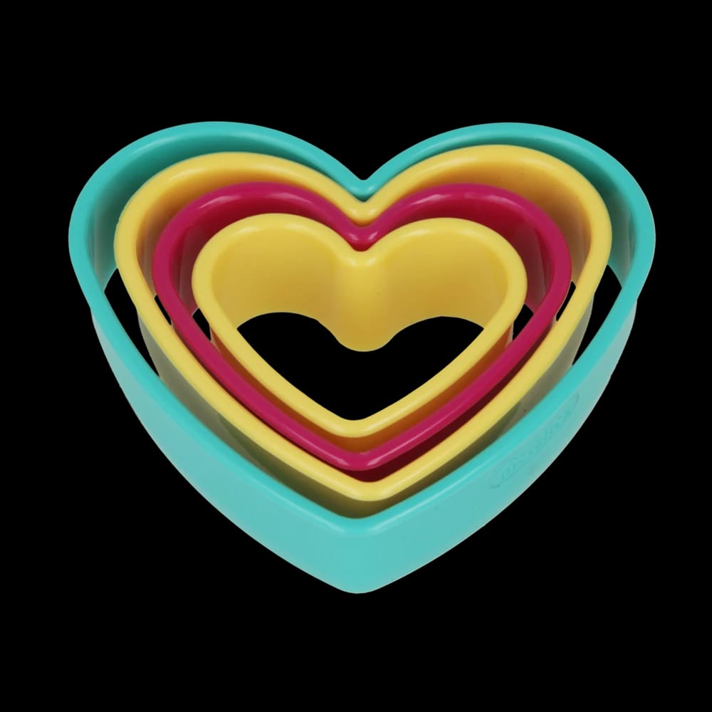 Metaltex Heart Shape Plastic Cookies Cutter, Blistercard, 10X9 Cm (Set Of 4)