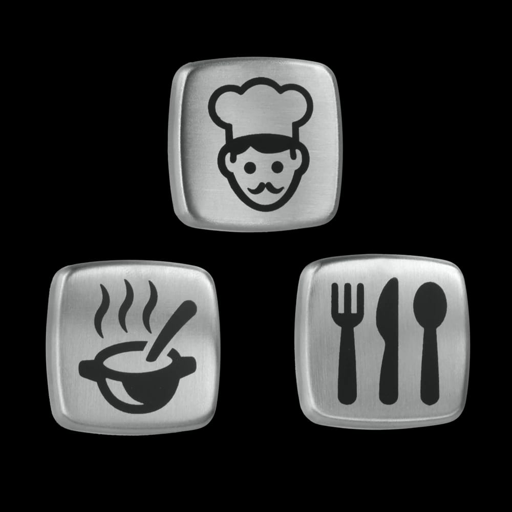Metaltex Stainless Steel Decorative Magnets, Blistercard (Set Of 3)