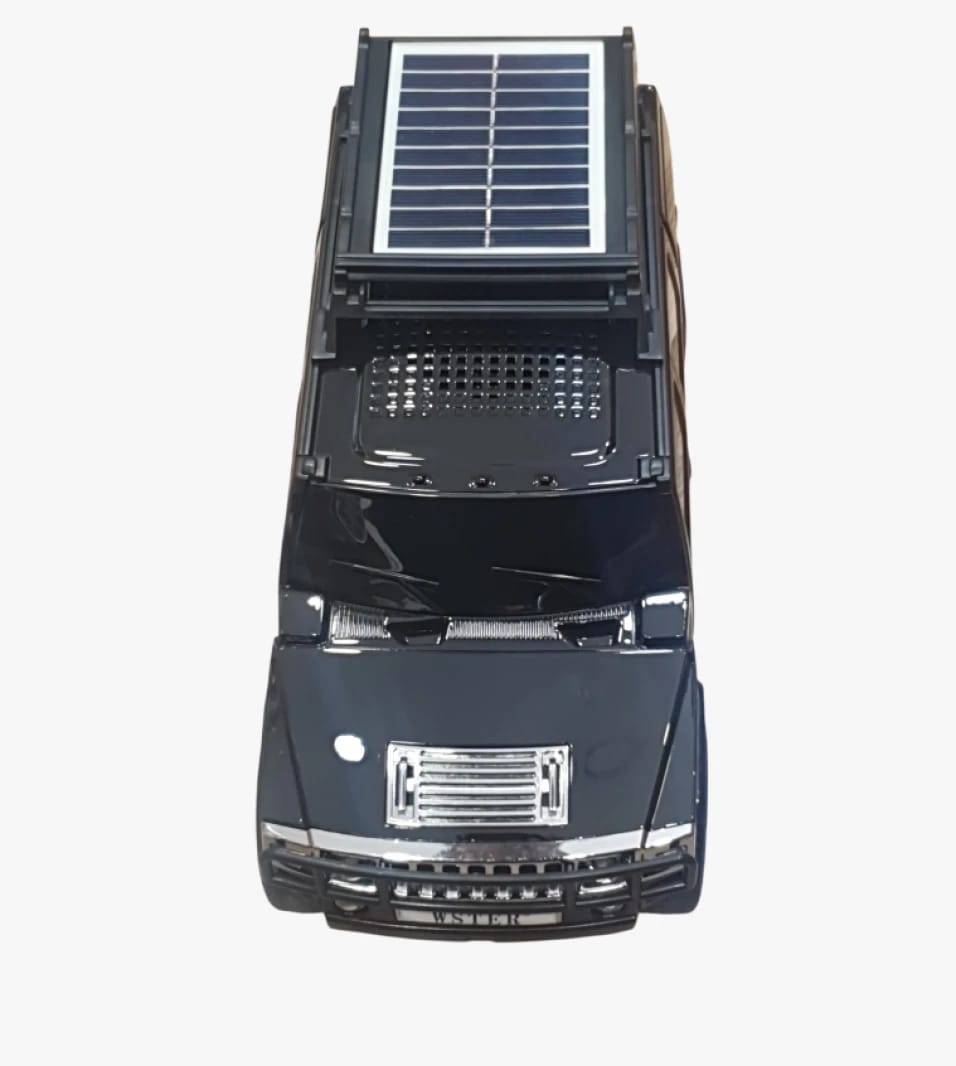 Black Miniature Car Toy with Solar Panel Roof Perfect for Eco-Friendly Electric Enthusiasts Collectors