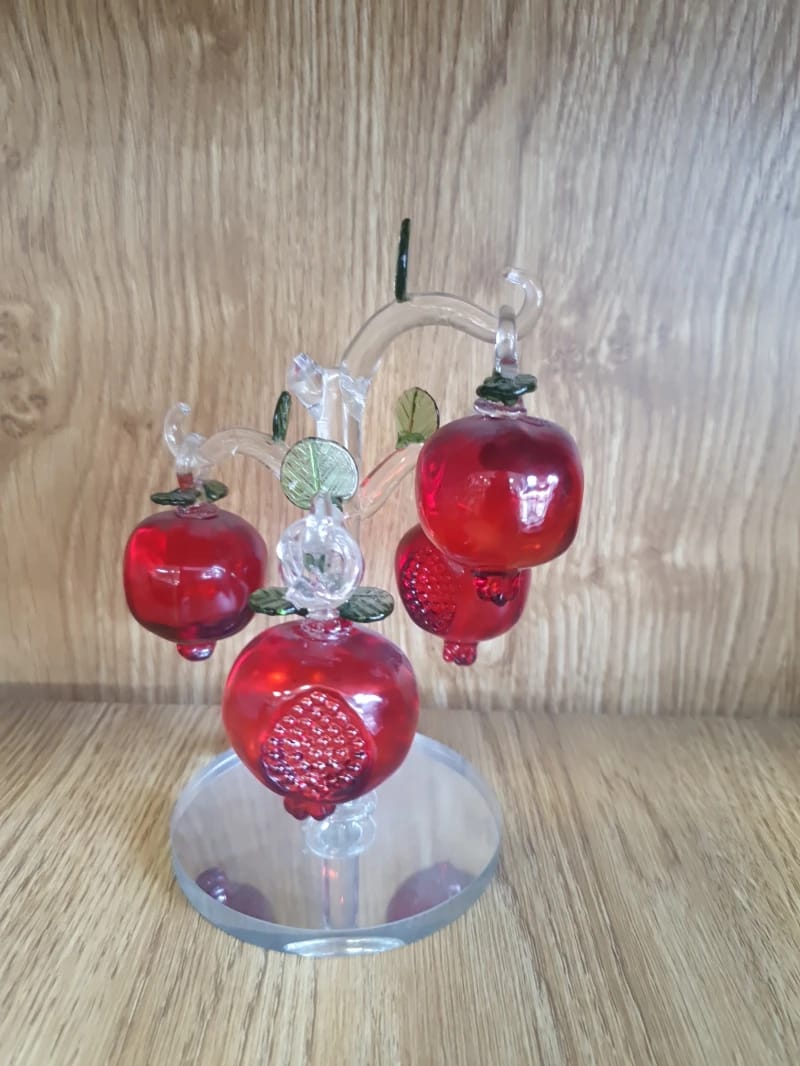 Luxurious Glass Sculpture with Pomegranate Design for Art Lovers by Prestige Glass Brand