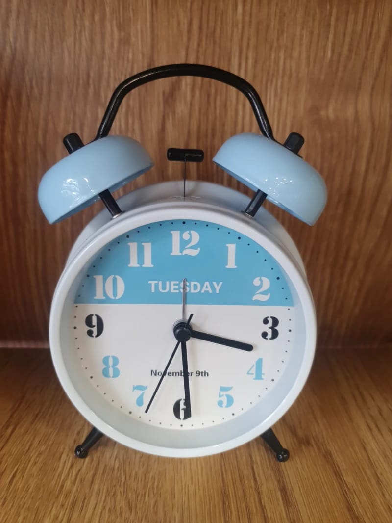 Classic Sky Blue Alarm Clock with Sleek Modern Design Perfect for Kids and Adults from a Trusted Brand