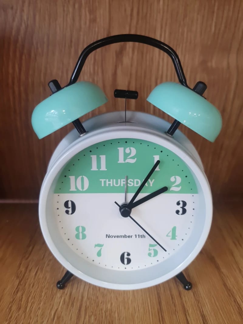 Elegant Green Alarm Clock with Classic Design for Office or Bedroom Decor Lovers