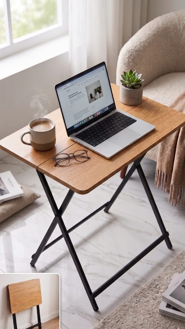 Folding Table in Wood Color
