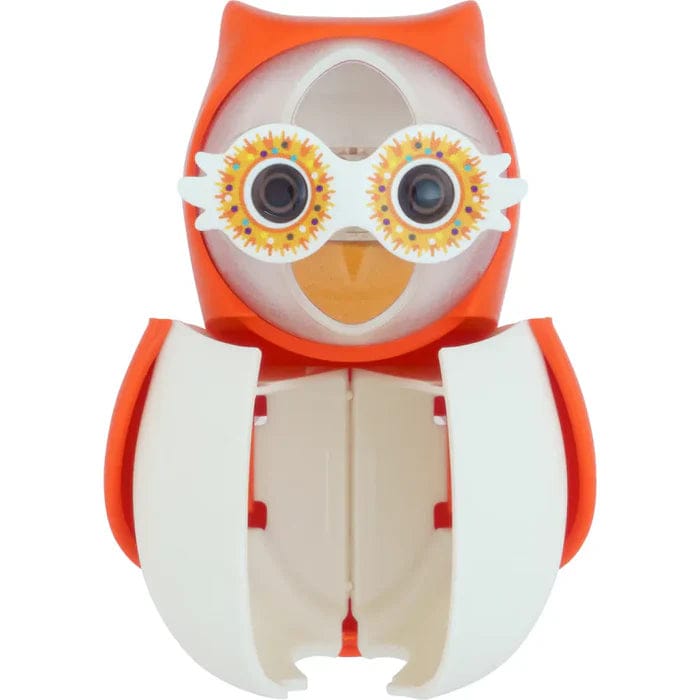 Flipper Kids Hygienic Toothbrush Holder with 1-Minute Timer - Owl Shape (Orange)