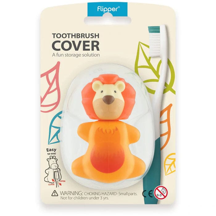 Flipper Fun Animal Lion Toothbrush Cover with Suction Cup