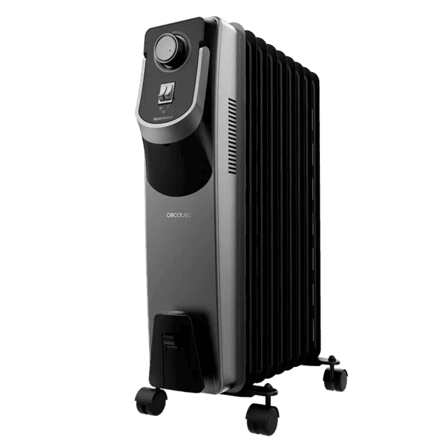 مشعاع زيت كهربائي Cecotec ReadyWarm 9000 Space 360 - 9 شرائح، 2000 وات، أسود