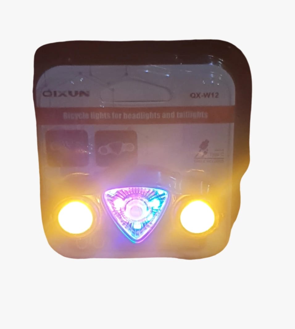 أضواء دراجات QIXUN QX-W12 لواجهة الدراجة والخلفية بتصميم متين للأمان أثناء القيادة في الظلام