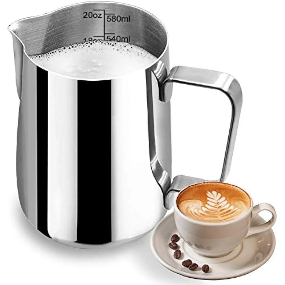 Milk Frothing Pitcher, Stainless Steel Latte Art Creamer Cup 350 ml