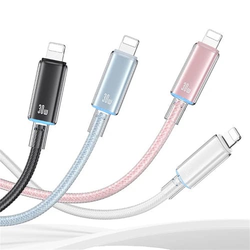 USAMSUS-SJ659 Type-C to Lightning PD Fast Charging Cable with Light - Cloud Series 1.2M