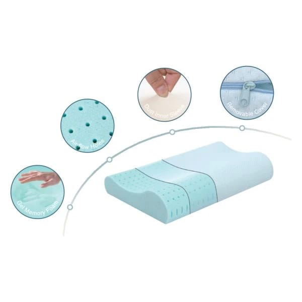 وسادة دعم العنق بذاكرة الاسفنج وهلام من ARMN Pedic