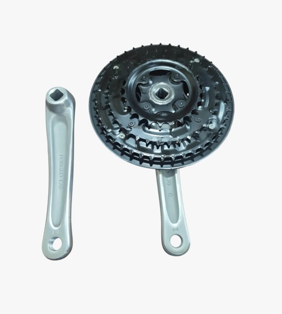 Premium Brand Bicycle Pedal and Crankset Set, Modern and Durable Design for Enthusiastic Cyclists