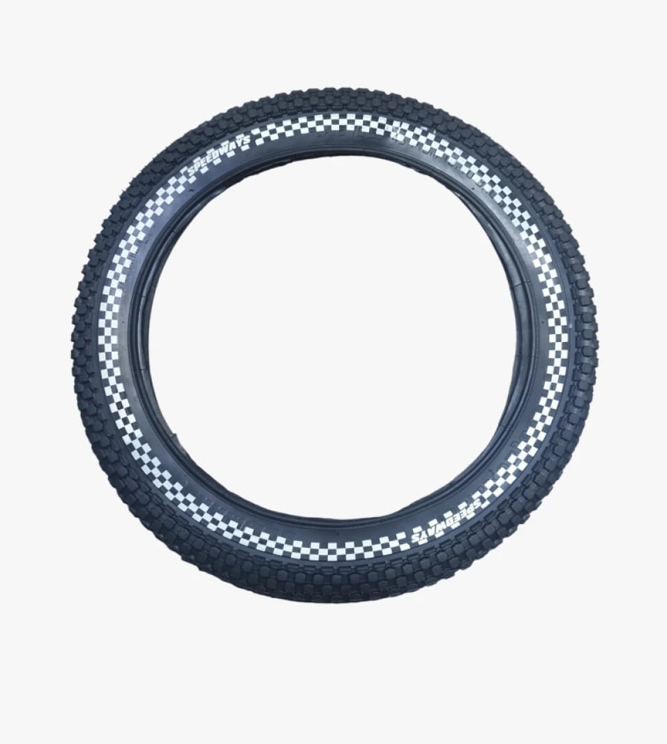 Speedway Savage 75 Bicycle Tire with Front Chessboard Pattern Design for Professional Riders and Speed Enthusiasts