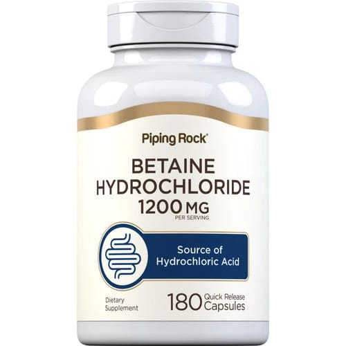 دعم حمض المعدة 400 ملجم 180 كبسولة PipingRock Betaine HCl