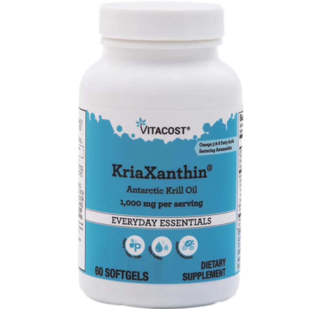 Wild Antarctic Krill Oil 500 mg Omega 3 with Astaxanthin 750 mcg 60 Capsules